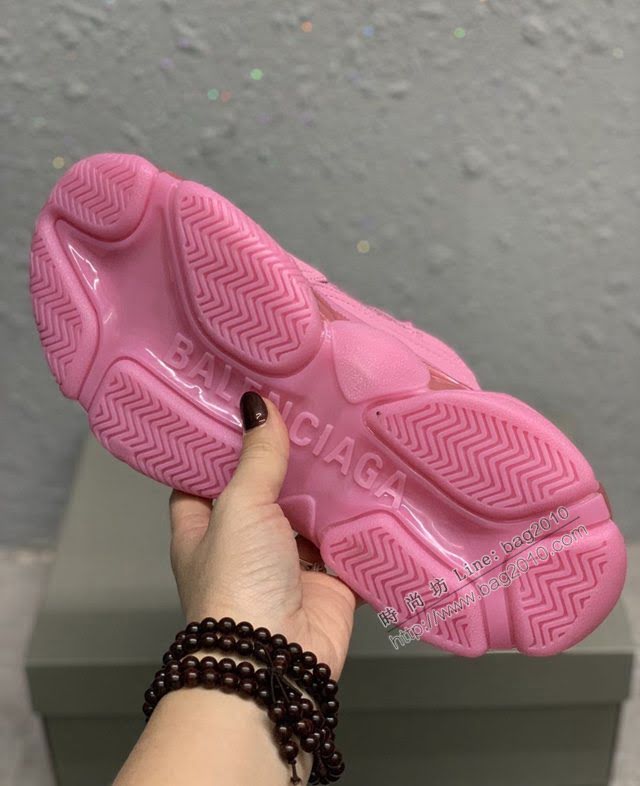 Balenciaga經典款男女鞋 巴黎世家頂級版本Triple S厚底氣墊大底LOGO老爹鞋 Balenciaga情侶款老爹鞋  hdbl1272